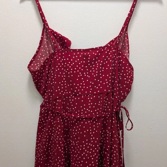 RED POLKA RUFFLE DRESS - Picture 3 of 5